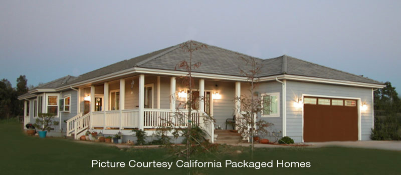 Mendocino Front View - Courtesy Califonia Packaged Homes